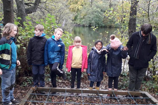 Children doing outdoor training